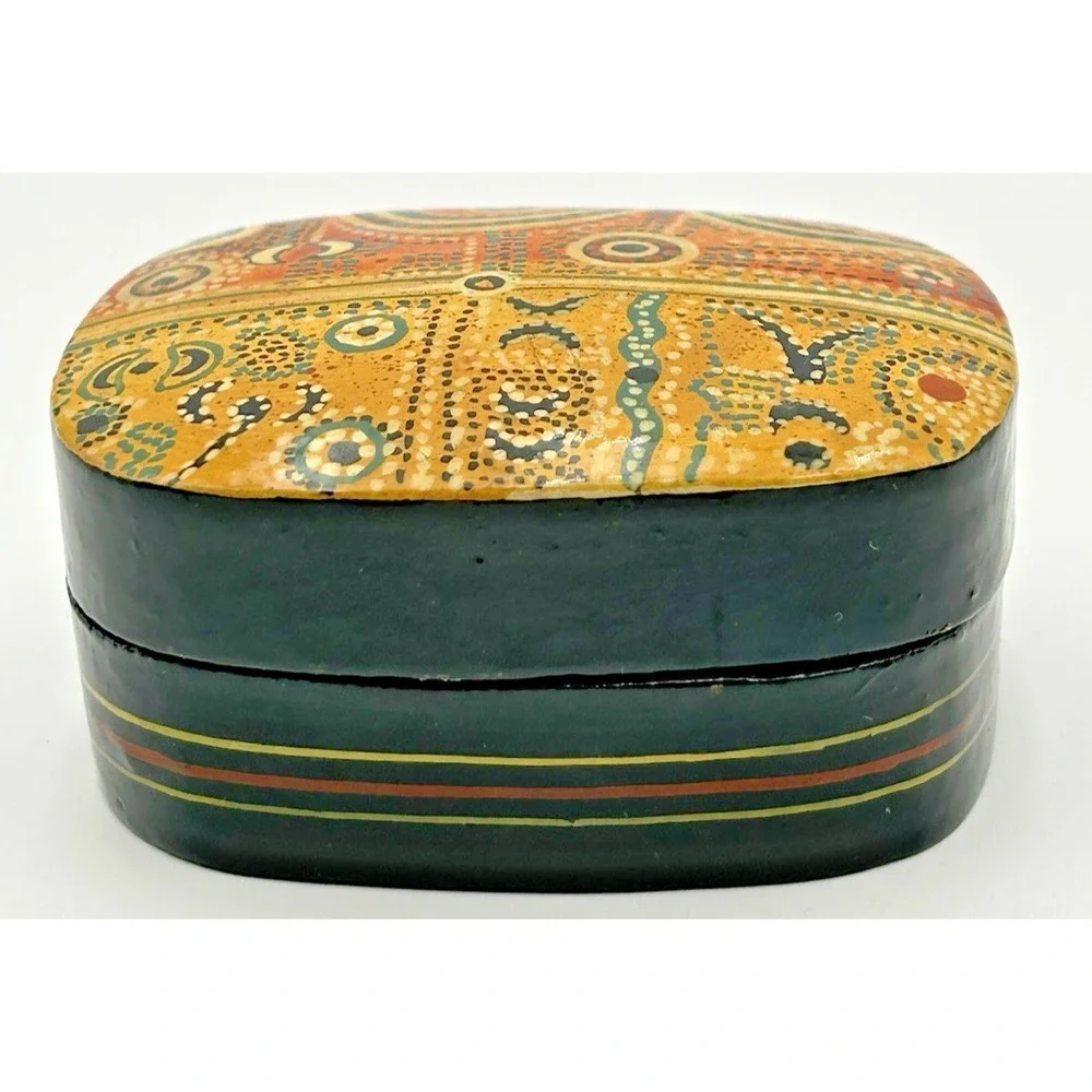 Better World Arts Handcrafted Paper Mache Tribal Trinket Box Alec Baker Aussie
